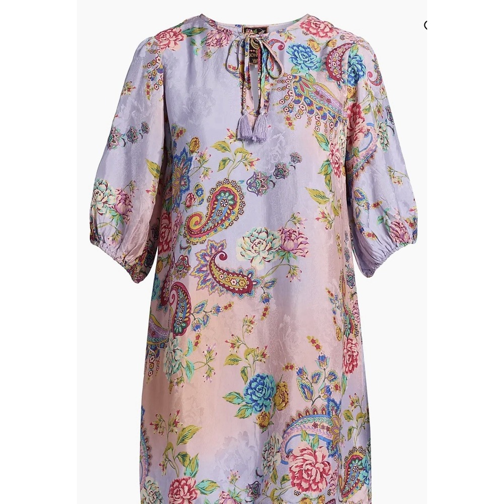 Johnny Was Lavinia Paisley Floral Mini Dress Sz M Authentic/New W/Security Tag